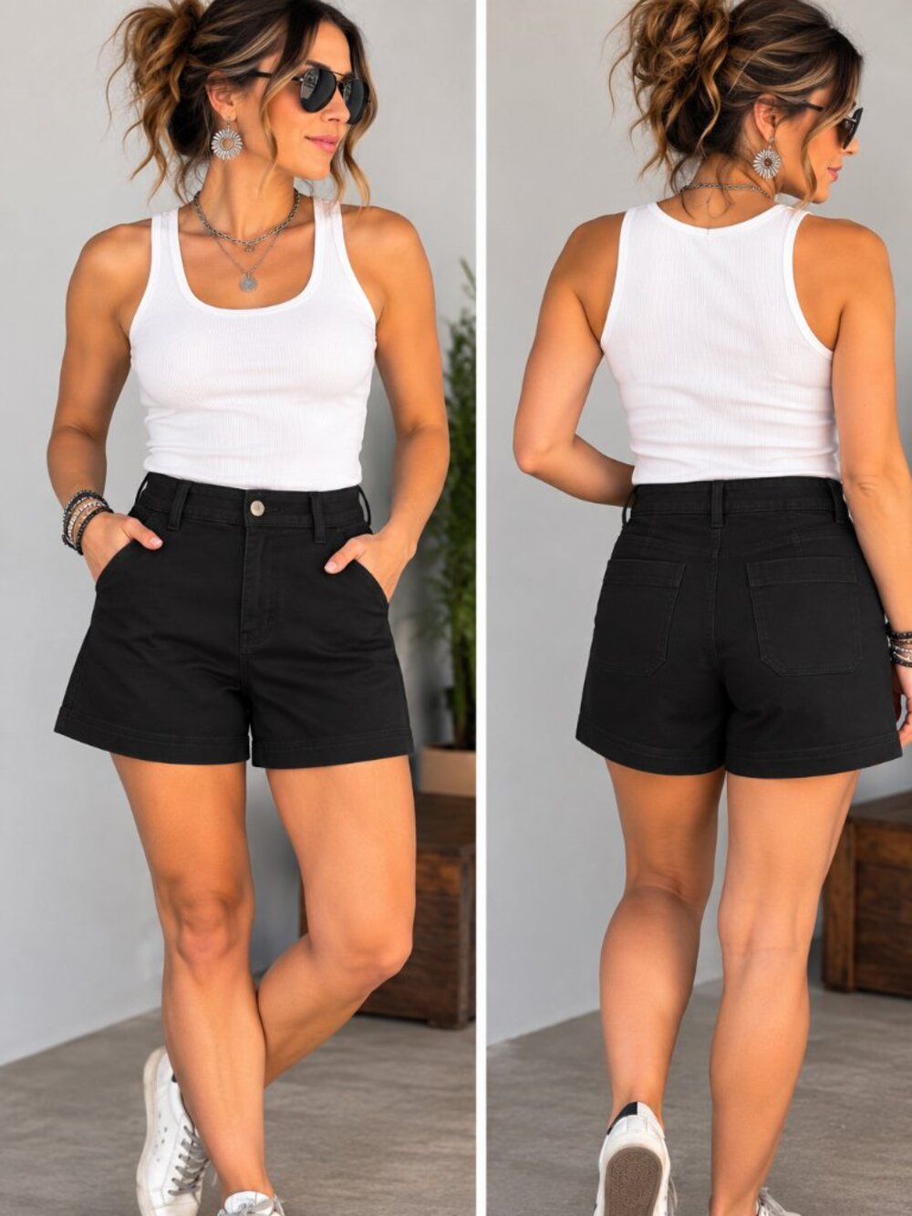 Banana Republic Everyday Shorts Size 6 Black High Rise 4" Inseam NWT